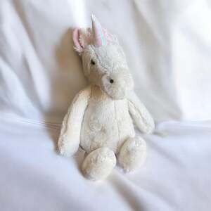 Jellycat Bashful Unicorn Medium 12" White Plush Pink Mane